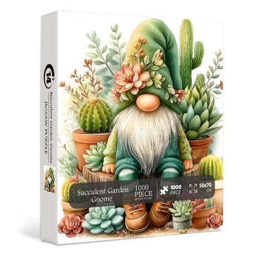 Sukkulenter Garten Gnom Jigsaw Puzzle 1000 Stücke